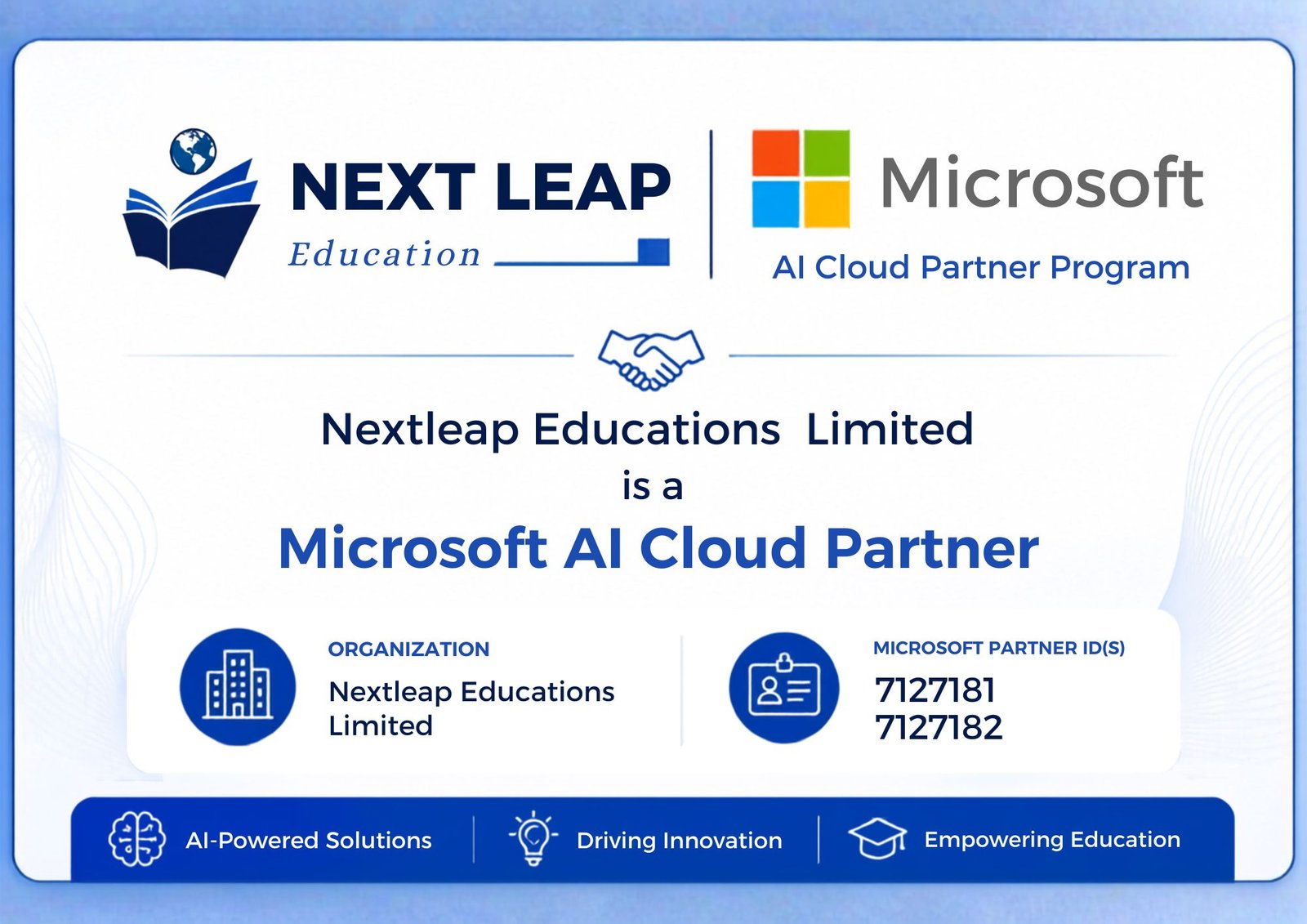 NextLeap Education is a Microsoft AI Cloud Partner